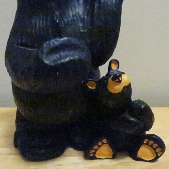 Bearfoots Bears Jeff Fleming Bic & Cubbie Card Pen Holder Resin Figurine Big Sky - Picture 2 of 14